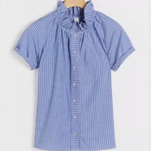 NWT Anthropologie Amadi Tansey Ruffled Button Down sz. Large